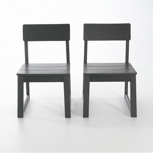 2-Pack Grey outdoor & garden backres Modernist Designt chairs