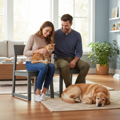 2-Pack Grey outdoor & garden backres Modernist Designt chairs