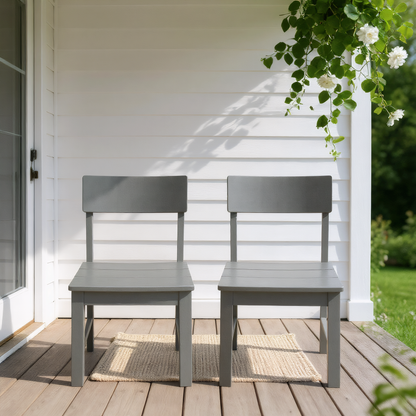 2-Pack Grey outdoor & garden backres Modernist Designt chairs