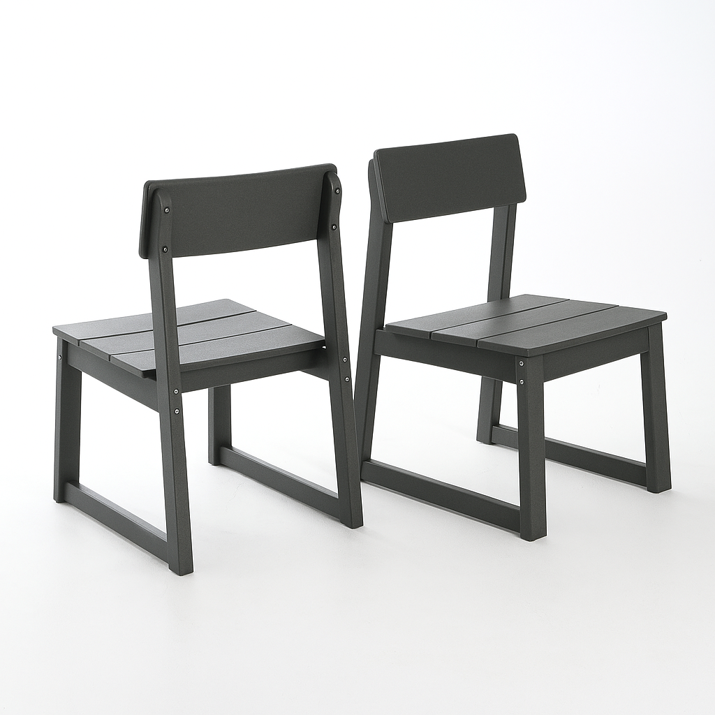 2-Pack Grey outdoor & garden backres Modernist Designt chairs