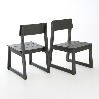 2-Pack Grey outdoor & garden backres Modernist Designt chairs