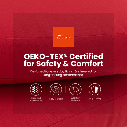 2-Piece Swivel Bar Chairs – Aluminum Frame with Ember Black, 360° Swivel, Ergonomic Backrest & Armrests, Tapered Legs, Sunbrella Cushion, Weather-Resistant & Durable Patio Bar Stool