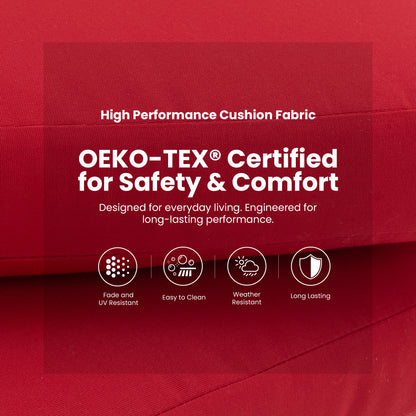 2-Piece Swivel Bar Chairs – Aluminum Frame with Ember Black, 360° Swivel, Ergonomic Backrest & Armrests, Tapered Legs, Sunbrella Cushion, Weather-Resistant & Durable Patio Bar Stool