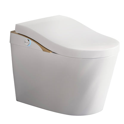 Modern Smart Toilet With Bidet, Auto Flush, Auto Open/Close,Heated Seat, Warm Water and Dry, Foam Shield Function White
