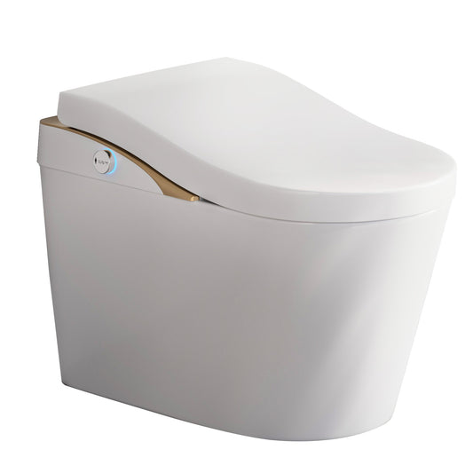 Modern Smart Toilet With Bidet, Auto Flush, Auto Open/Close,Heated Seat, Warm Water and Dry, Foam Shield Function White