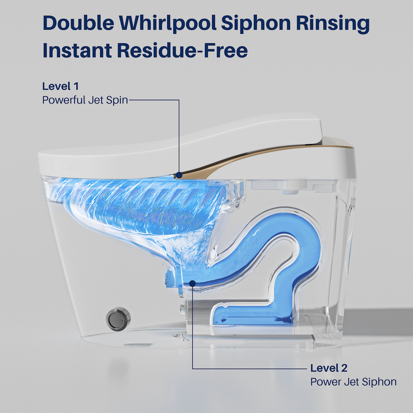 Modern Smart Toilet With Bidet, Auto Flush, Auto Open/Close,Heated Seat, Warm Water and Dry, Foam Shield Function White