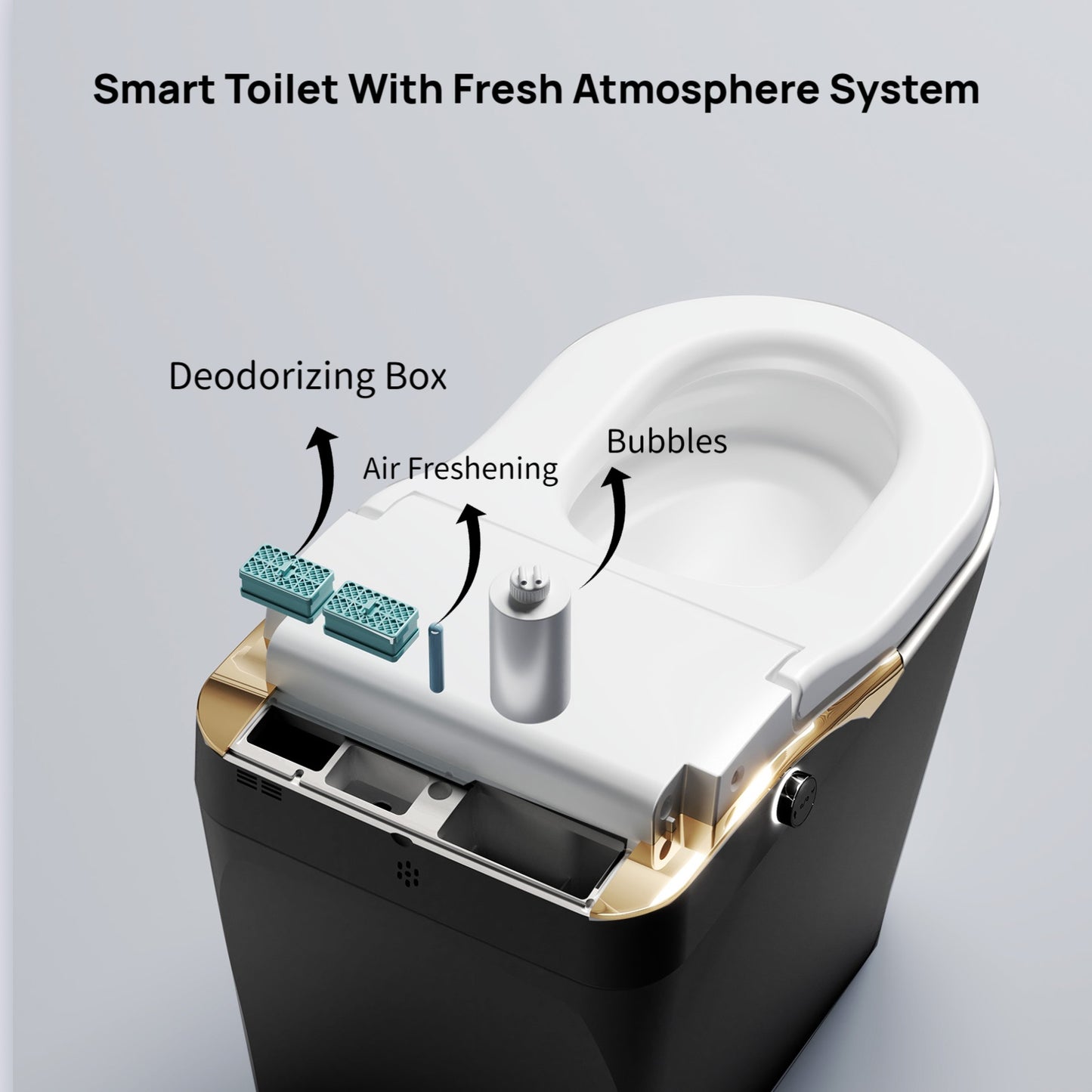 Tankless Modern Smart Toilet With Bidet, Auto Flush, Auto Open/Close,Heated Seat, Warm Water and Dry, Foam Shield Function White, Matte Black