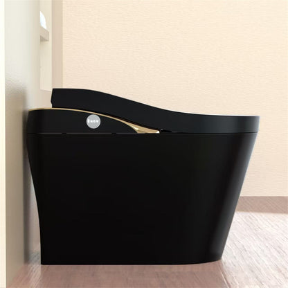 Tankless Modern Smart Toilet With Bidet, Auto Flush, Auto Open/Close,Heated Seat, Warm Water and Dry, Foam Shield Function White, Matte Black