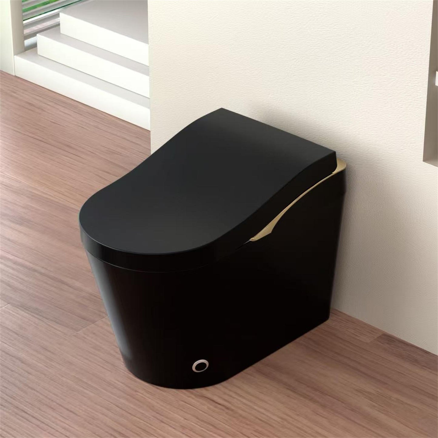 Tankless Modern Smart Toilet With Bidet, Auto Flush, Auto Open/Close,Heated Seat, Warm Water and Dry, Foam Shield Function White, Matte Black