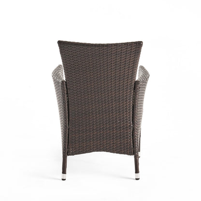 Outdoor Multibrown PE Wicker Dining Chairs (Set of 2)