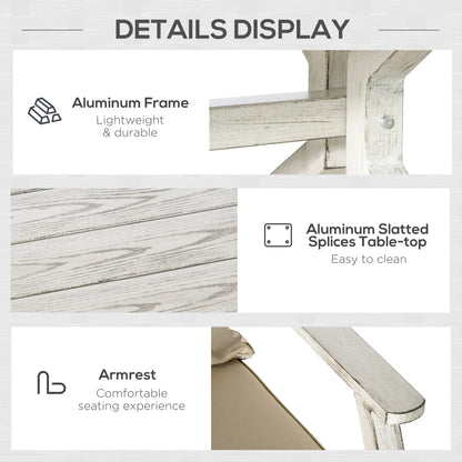 Beige Outdoor Wicker Conversation Sofa Sets 4 Pieces Set with Cushions for Backyard, Poolside, Garden