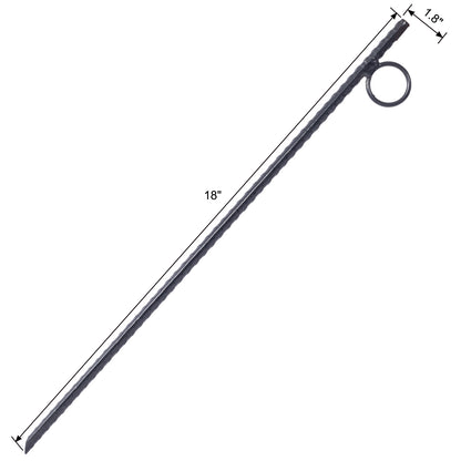 Rebar stake with loop 12pcs Grip Rebar 3/8x 18 Inch Steel Durable Heavy Duty Tent Canopy Ground Stakes with Angled Ends and 1 Inch Loops for Campsites and Canopies