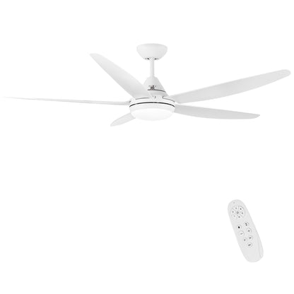 56 In Intergrated LED Ceiling Fan Lighting with White ABS Blade