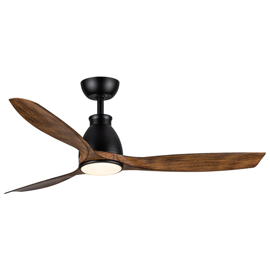 52 In. Wood Grain Blades Intergrated LED Ceiling Fan with Remote Control