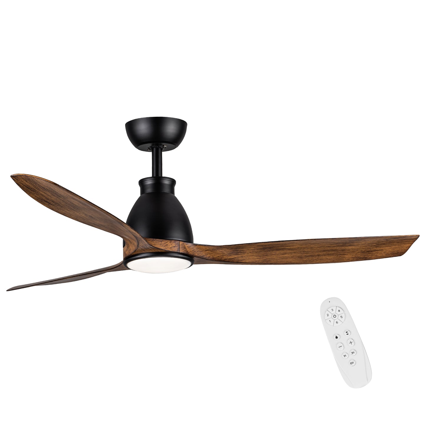 52 In. Wood Grain Blades Intergrated LED Ceiling Fan with Remote Control
