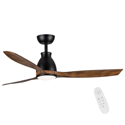 52 In. Wood Grain Blades Intergrated LED Ceiling Fan with Remote Control