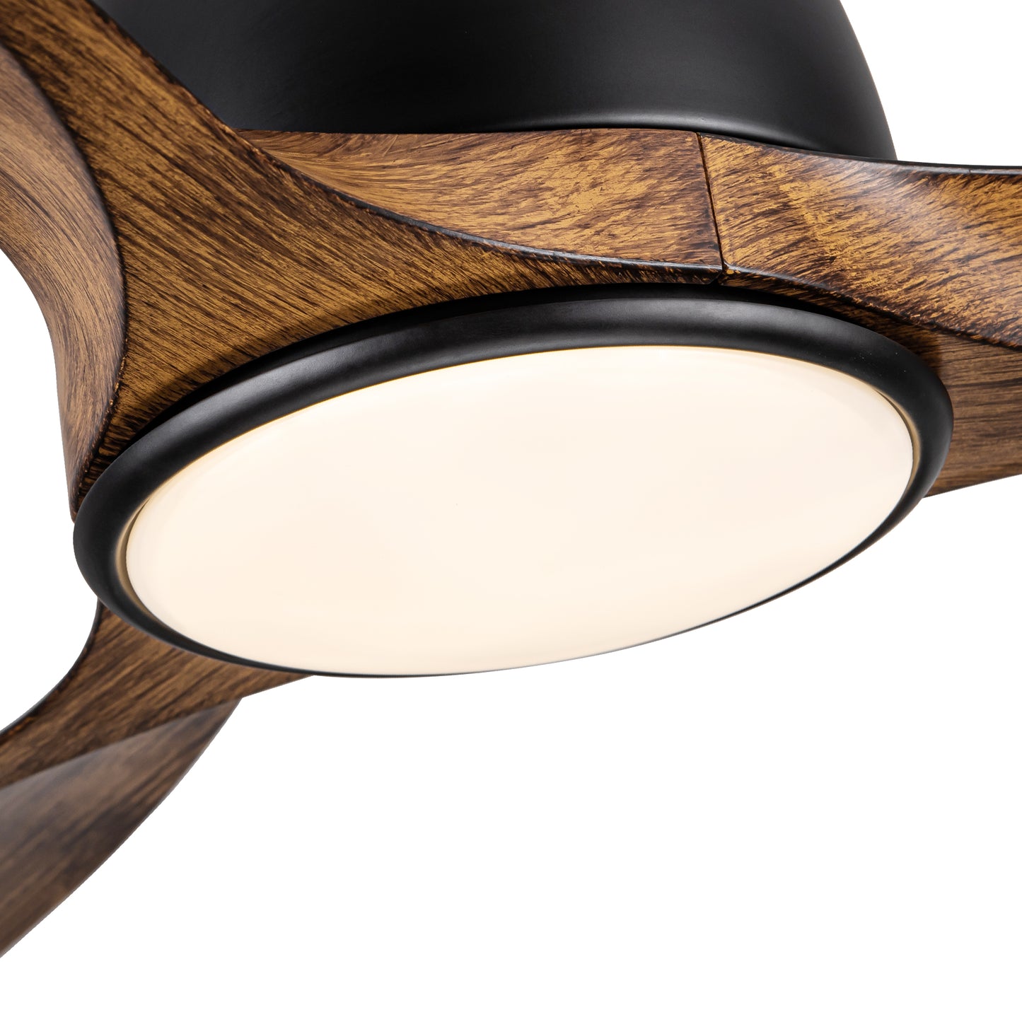 52 In. Wood Grain Blades Intergrated LED Ceiling Fan with Remote Control