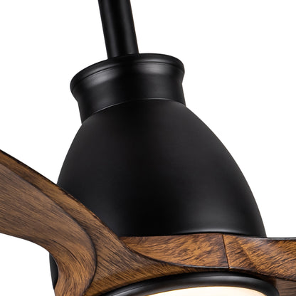 52 In. Wood Grain Blades Intergrated LED Ceiling Fan with Remote Control
