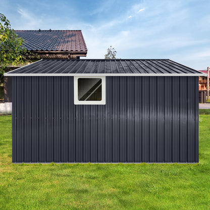 Metal garden sheds 11.2ftx10.6ft outdoor storage sheds Grey with window
