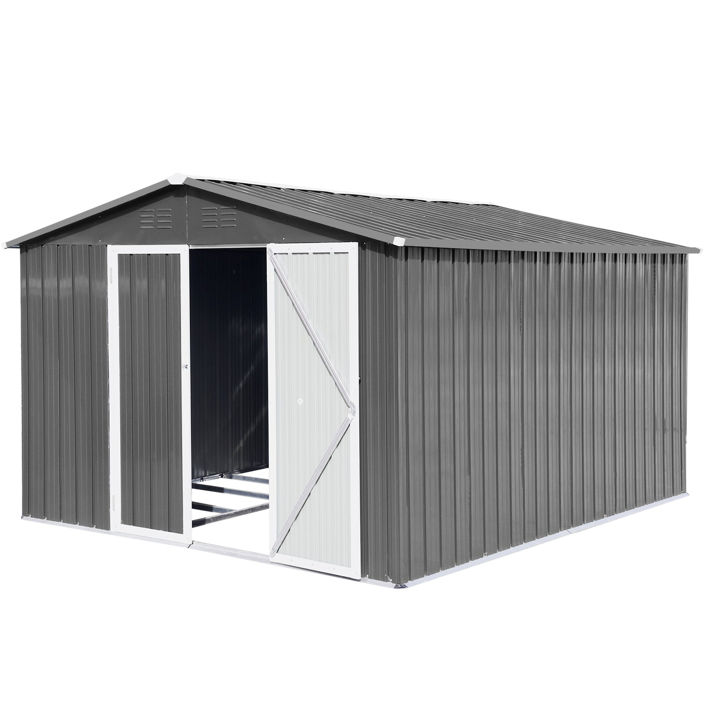 Metal outdoor storage sheds 10ftx12ft , Grey