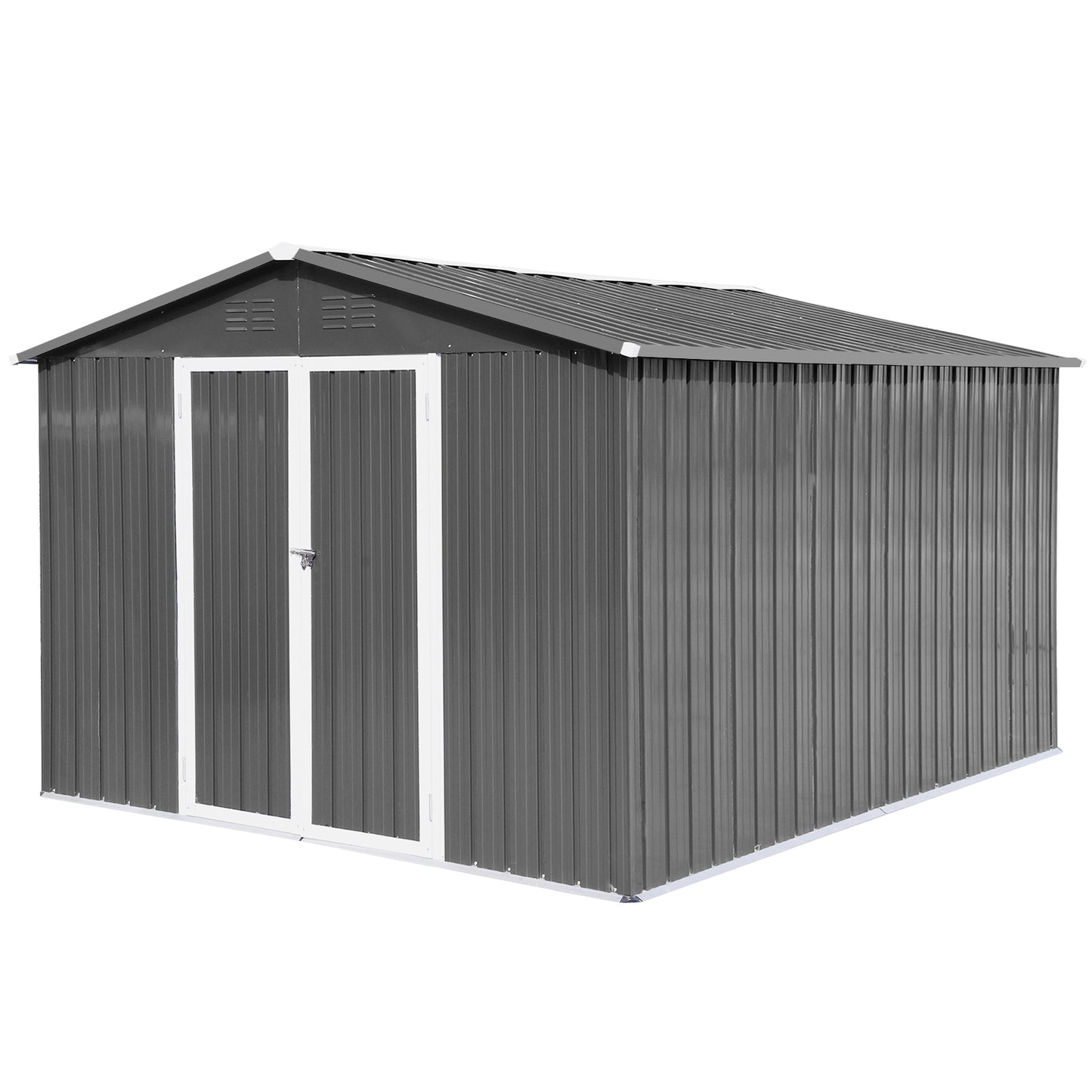 Metal outdoor storage sheds 10ftx12ft , Grey