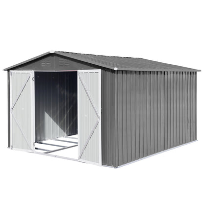 Metal outdoor storage sheds 10ftx12ft , Grey