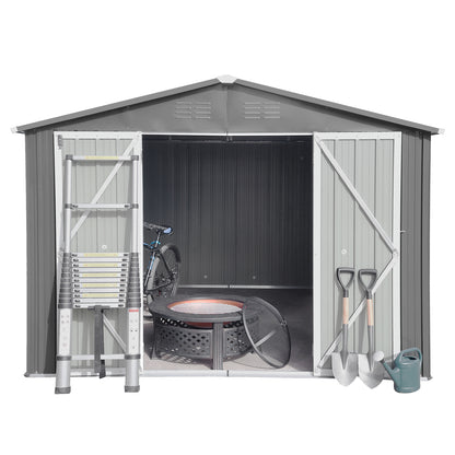 Metal outdoor storage sheds 10ftx12ft , Grey