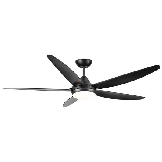 56 In Intergrated LED Ceiling Fan Lighting with Black ABS Blade