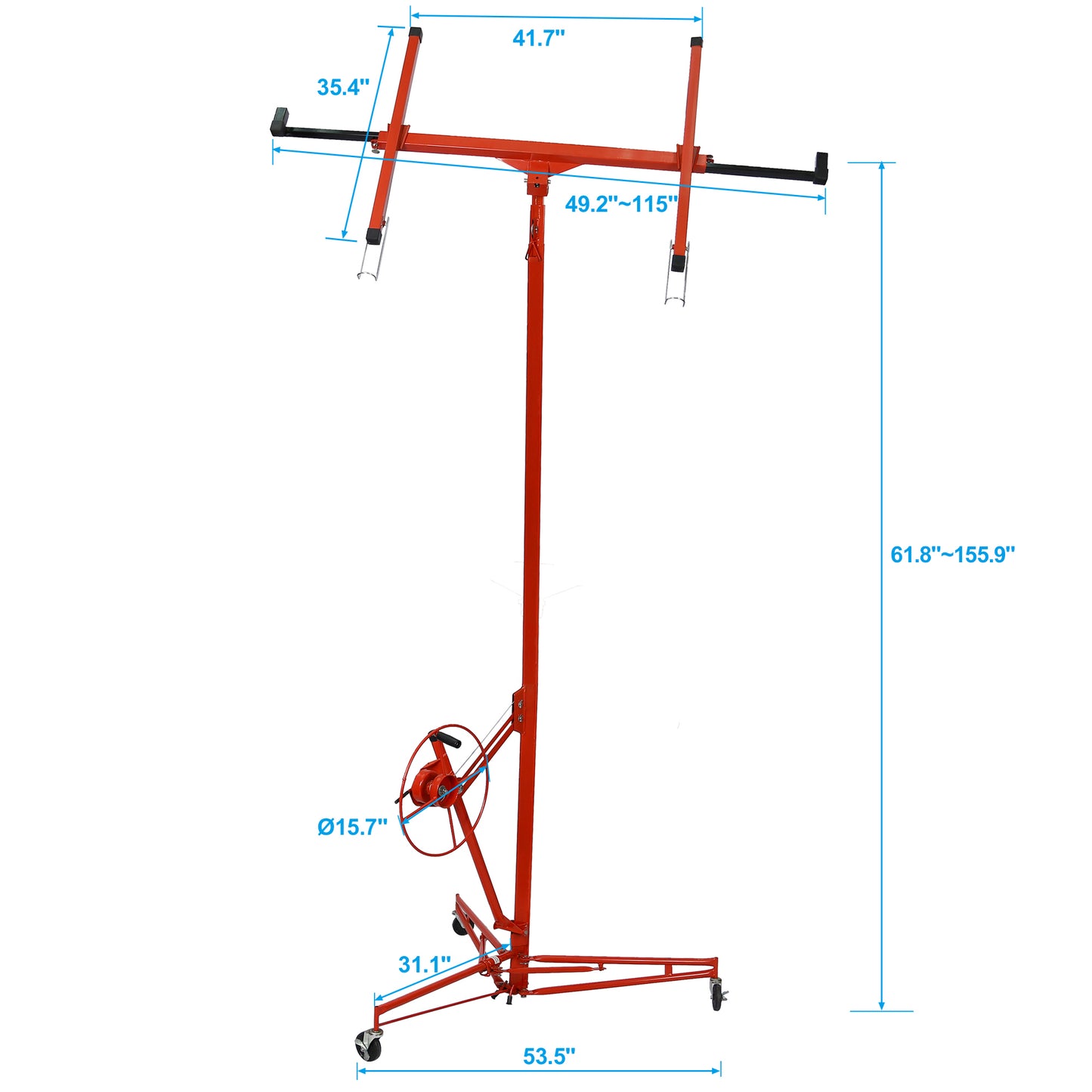Drywall Lift Panel 13' Lift Drywall Panel Hoist Jack Lifter,red