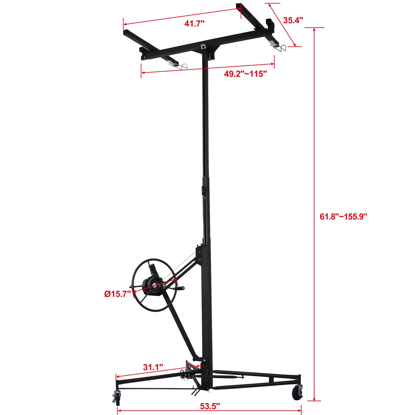 Drywall Lift Panel 13' Lift Drywall Panel Hoist Jack Lifter,black
