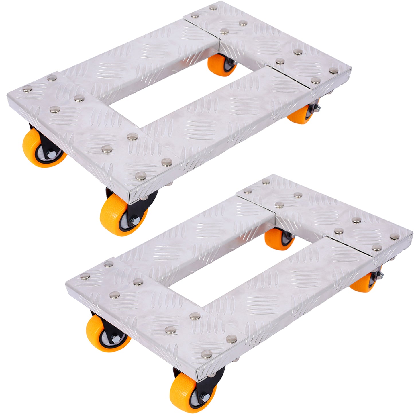 Movers Dolly Heavy Duty Furniture Dolly Trolley Cart  18''x12'' Aluminum Frame with 3'' TPU Professional Casters with Brake Option 2pcs set