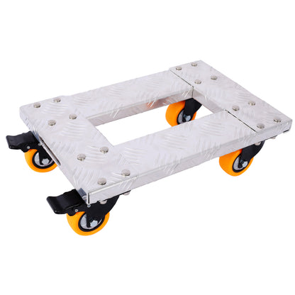 Movers Dolly Heavy Duty Furniture Dolly Trolley Cart  18''x12'' Aluminum Frame with 3'' TPU Professional Casters with Brake Option 2pcs set