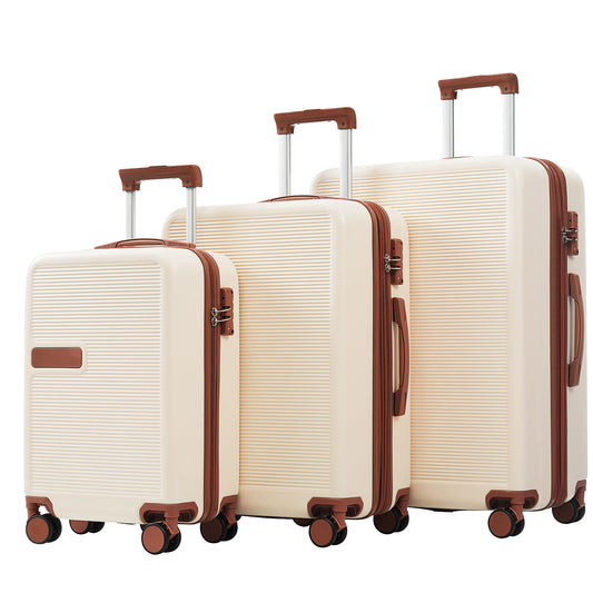 Hardshell Luggage Sets 3 pcs Contrast Color Suitcase with Spinner Wheels and TSA Lock 20" 24" 28" Available