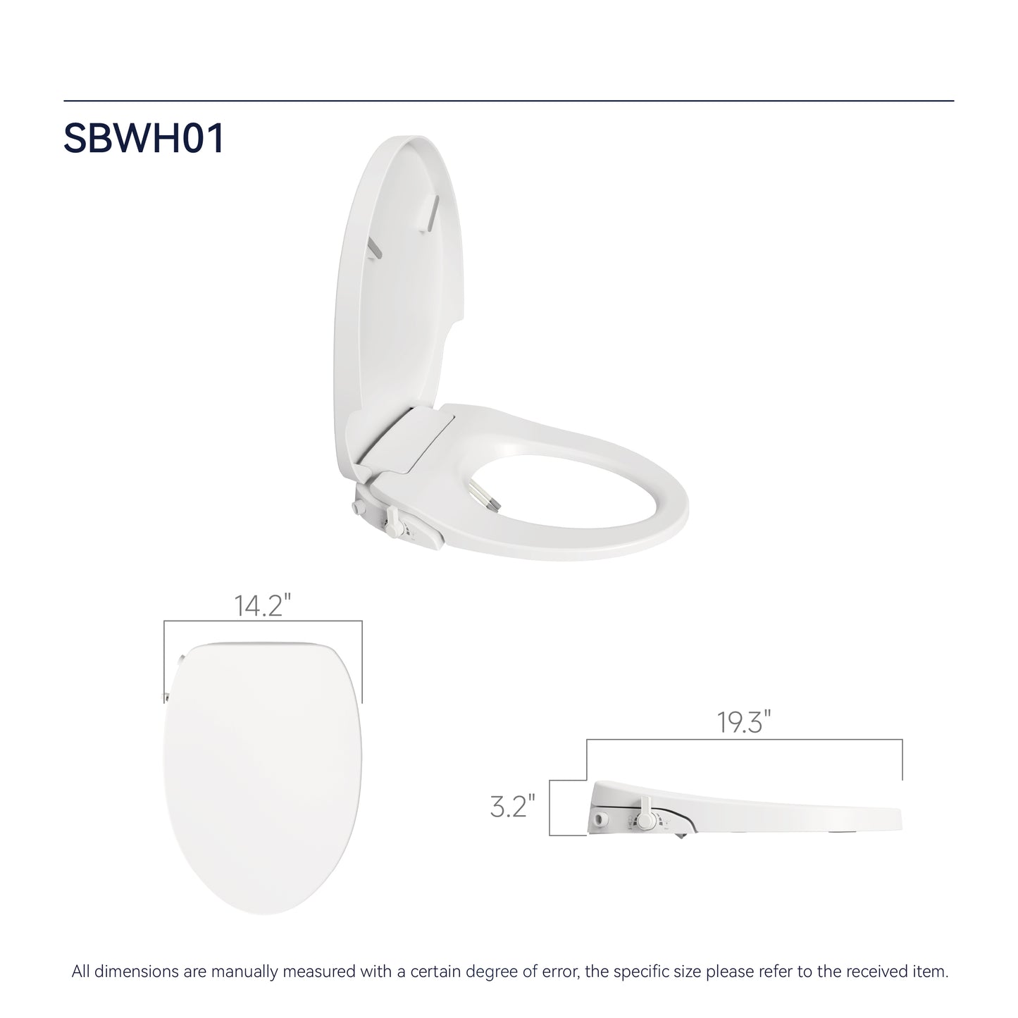 Smart Bidet Toilet Seat Adjustable Heated Seat with Water Temperature and Pressure Adjustment Portable Bidet with Automatic Nozzle Cleaning