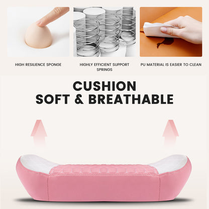 Gaming Chair with Footrest, High Back Gaming Chairs PVC Leather Ergonomic Gamer Chair with Adjustable Headrest Lumbar Support Racing Style Video Gaming Chair for Office/Home (Pink)