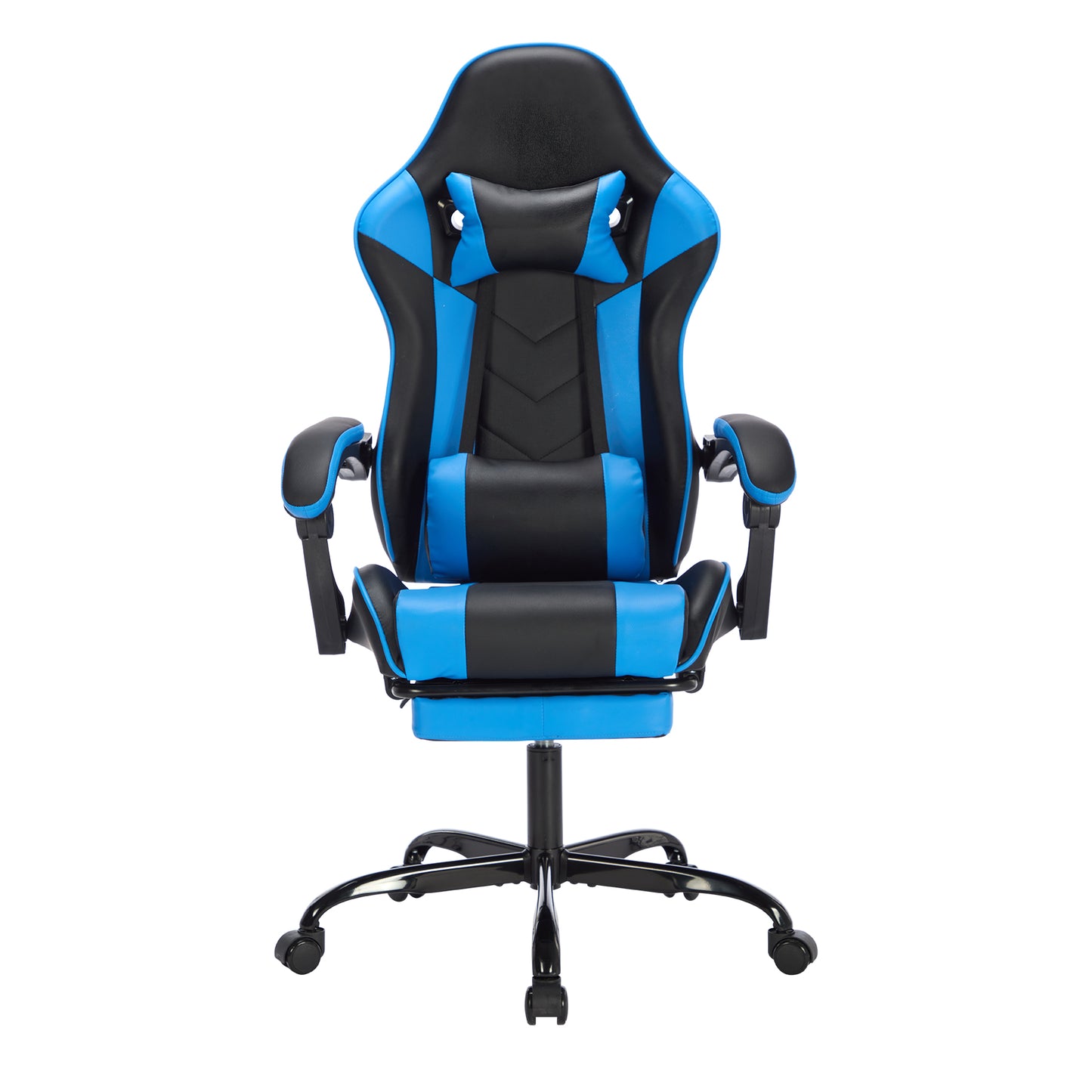 Gaming Chair with Footrest, Ergonomic Computer Chair with Headrest and Lumbar Support, Breathable Material Height Adjustable Video Game Chairs for Adults, Blackblue