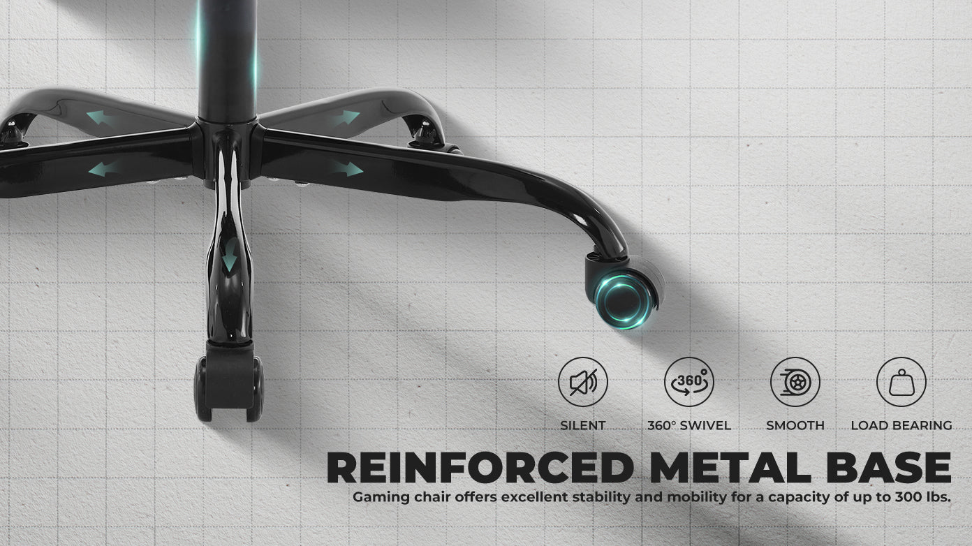 Gaming Chair, Ergonomic Computer Chair with Footrest and Massage Lumbar Support, Height Adjustable Swivel Video Game Chair for Adults, 300lb Max, Green