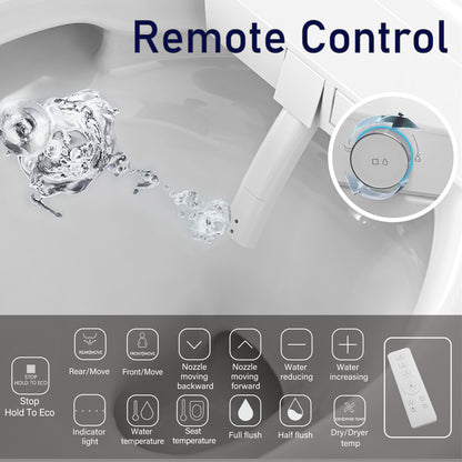 One Piece Bidet Toilet for Bathrooms Smart Bidet Toilet with Warm Air Dryer Heated Seat LED Night Light Auto Open/Close Toilet