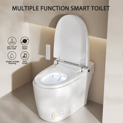 Smart Toilet Smart Bidet Toilet with Remote Control and Auto Open/Close Pump-assisted Flush Foot Sensor Operation Warm Water Heated Seat Air Dryer cUPC Certificated