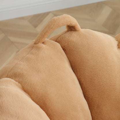 Giant Bean Bag Chair, Oversized Bean Bag Couch for Adults and Kids, Faux Fur Shell-Shaped Large Chair with Filler, Stuffed Big Accent Sofa Lounge Floor Sofa for Gaming,Reading Living Room Bedroom