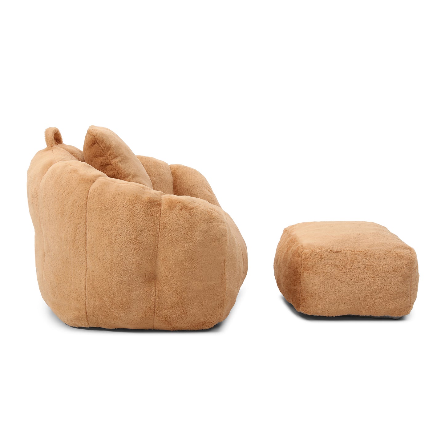 Giant Bean Bag Chair, Oversized Bean Bag Couch for Adults and Kids, Faux Fur Shell-Shaped Large Chair with Filler, Stuffed Big Accent Sofa Lounge Floor Sofa for Gaming,Reading Living Room Bedroom