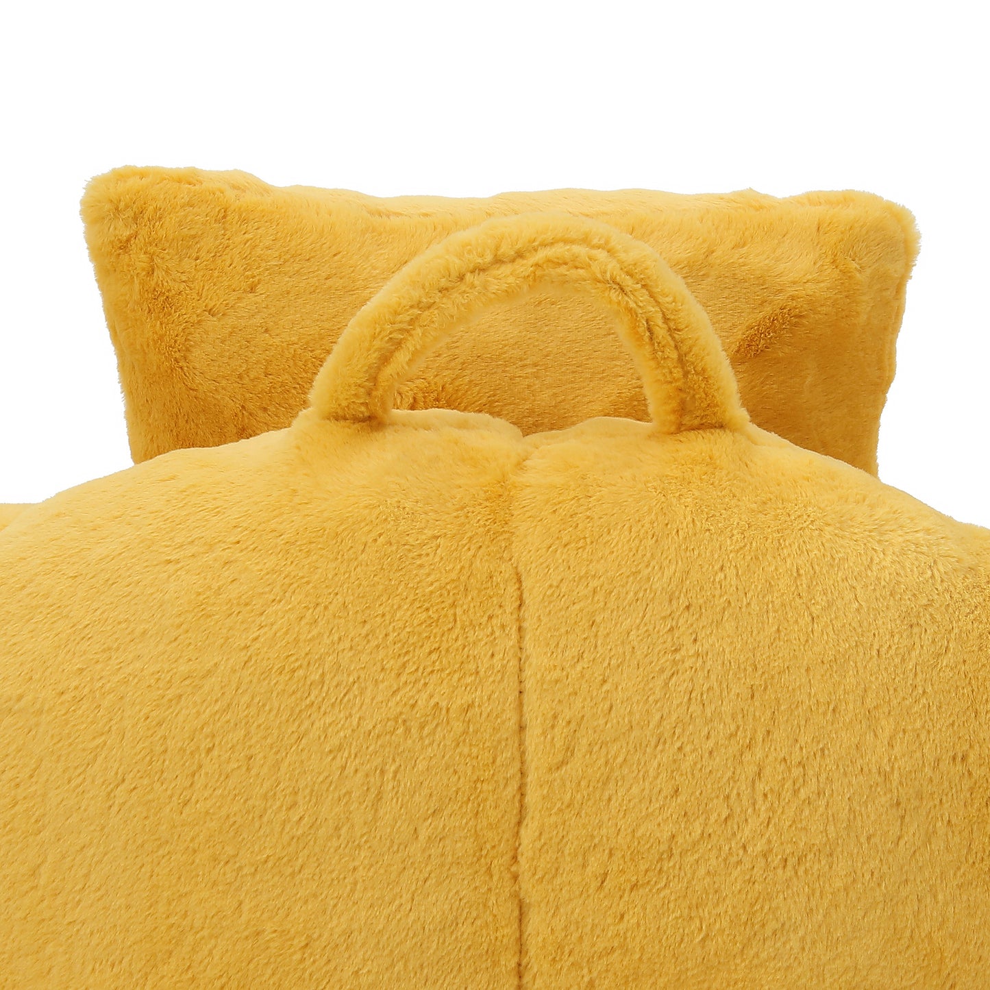 Giant Bean Bag Chair withFootstool, Oversized Bean Bag for Adults and Kids, Faux Fur Shell-Shaped Large Chair with Filler, Stuffed Big Accent Sofa, Floor Sofa for Gaming,Reading Living Room Bedroom