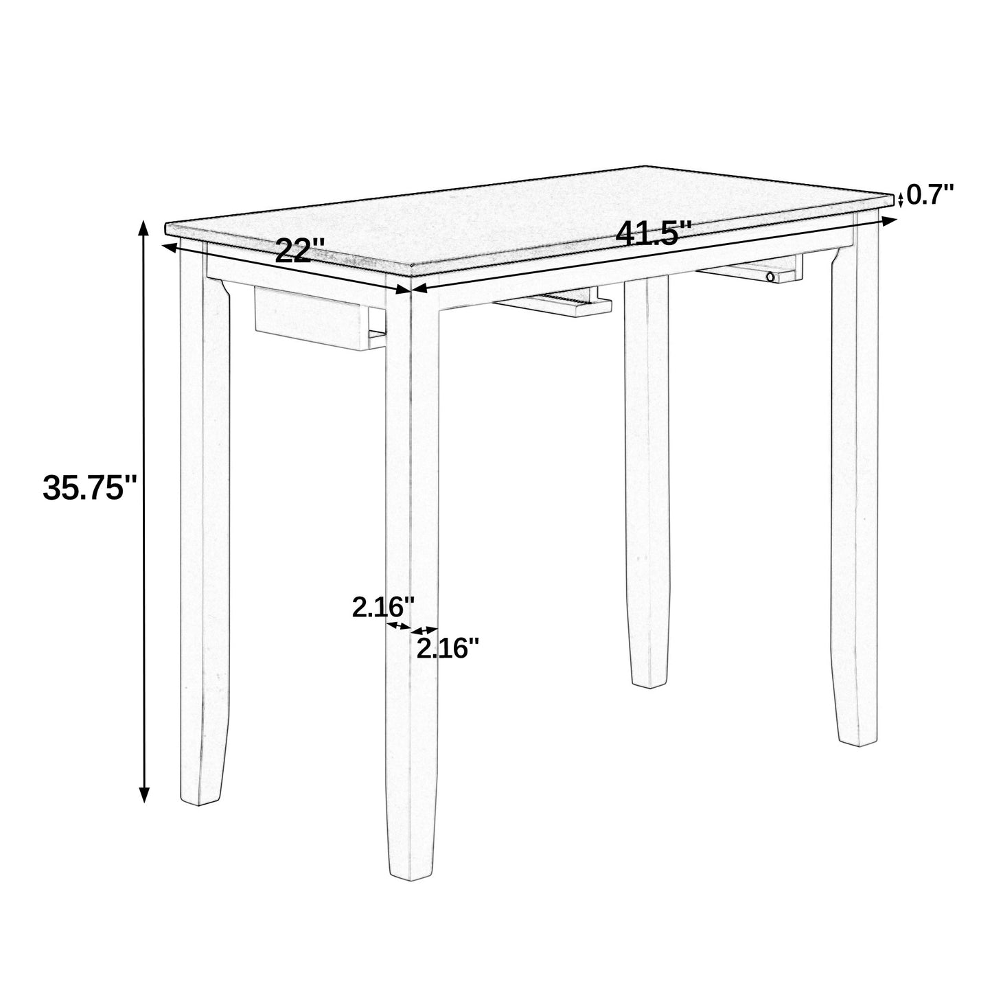 Bar Table and Chairs Set, 3 Piece Dining Table Set, Industrial Breakfast Table Set, for Living Room, Dining Room, Game Room-Antique grey white