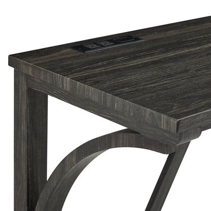 Bar Table Set with Power Outlet, Bar Table and Chairs Set, 4 Piece Dining Table Set, Industrial Breakfast Table Set, for Living Room, Dining Room, Game Room