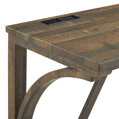 Bar Table Set with Power Outlet, Bar Table and Chairs Set, 4 Piece Dining Table Set, Industrial Breakfast Table Set, for Living Room, Dining Room, Game Room