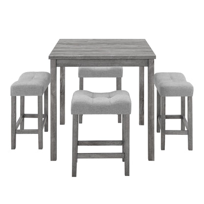 Dining Table, Bar Table and Chairs Set, 5 Piece Dining Table Set, Industrial Breakfast Table Set, for Living Room, Dining Room, Game Room