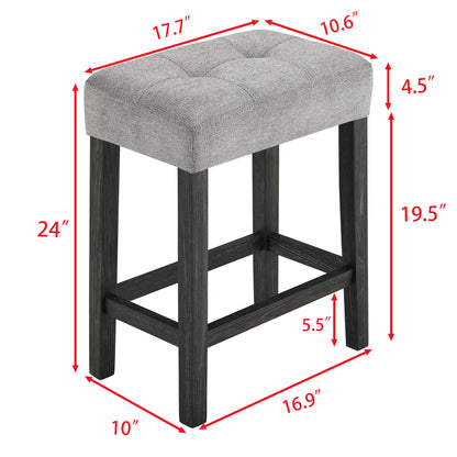 Bar Table Set with Power Outlet, Bar Table and Chairs Set, 4 Piece Dining Table Set, Industrial Breakfast Table Set, for Living Room, Dining Room, Game Room