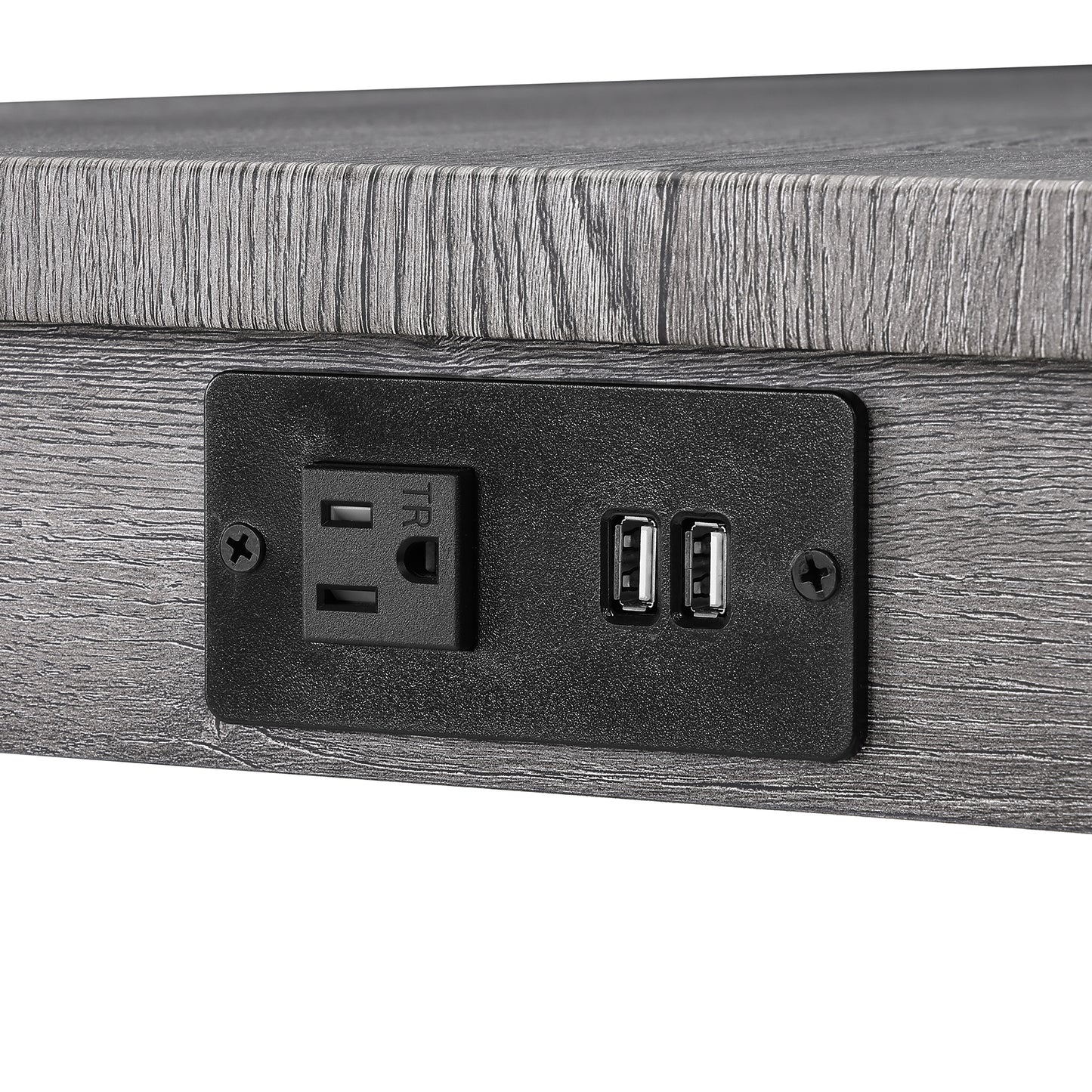 Bar Table Set with Power Outlet, Bar Table and Chairs Set, 4 Piece Dining Table Set, Industrial Breakfast Table Set, for Living Room, Dining Room, Game Room