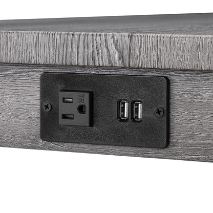 Bar Table Set with Power Outlet, Bar Table and Chairs Set, 4 Piece Dining Table Set, Industrial Breakfast Table Set, for Living Room, Dining Room, Game Room