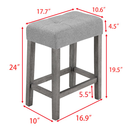 Bar Table Set with Power Outlet, Bar Table and Chairs Set, 4 Piece Dining Table Set, Industrial Breakfast Table Set, for Living Room, Dining Room, Game Room
